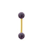 Piercing Swarovski et barre droite en or jaune (boules vissables violet)