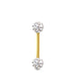 Piercing Cristal premium et barre droite en or jaune (boules vissables blanc)