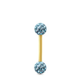 Piercing langue or jaune 18K 1,6 mm – Cristal Premium