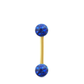 Piercing Cristal premium et barre droite en or jaune (boules vissables indigo)