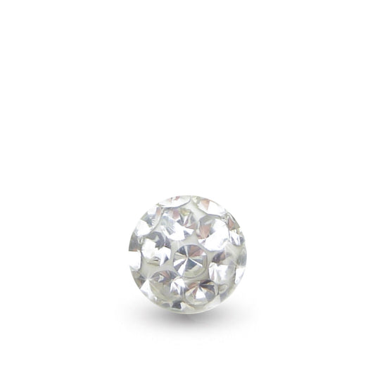 Boule de piercing à visser ornée de cristaux de Swarovski (blanc)