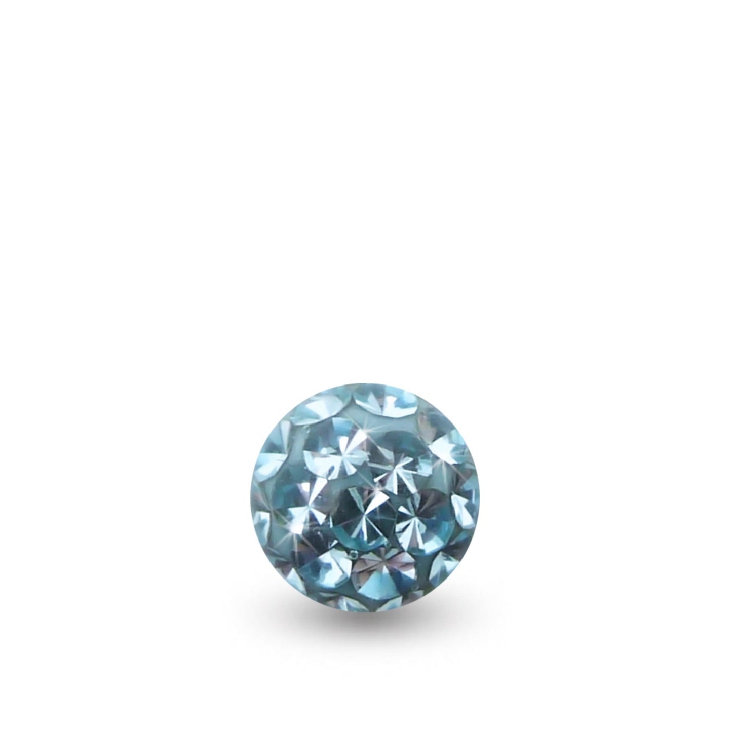 Boule de piercing à visser ornée de cristaux de Swarovski (bleu clair)
