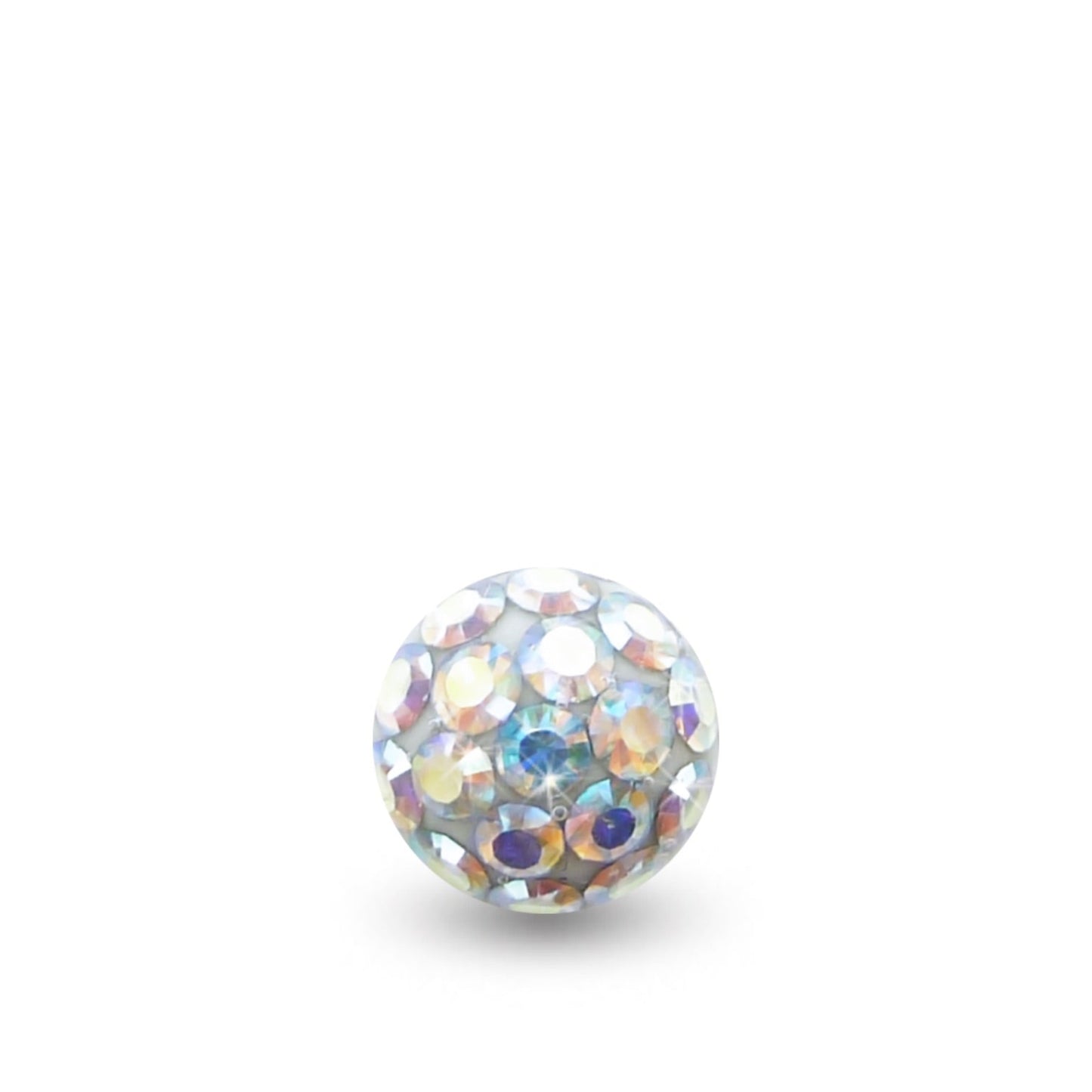 Boule de piercing à visser ornée de cristaux de Swarovski (irisé)