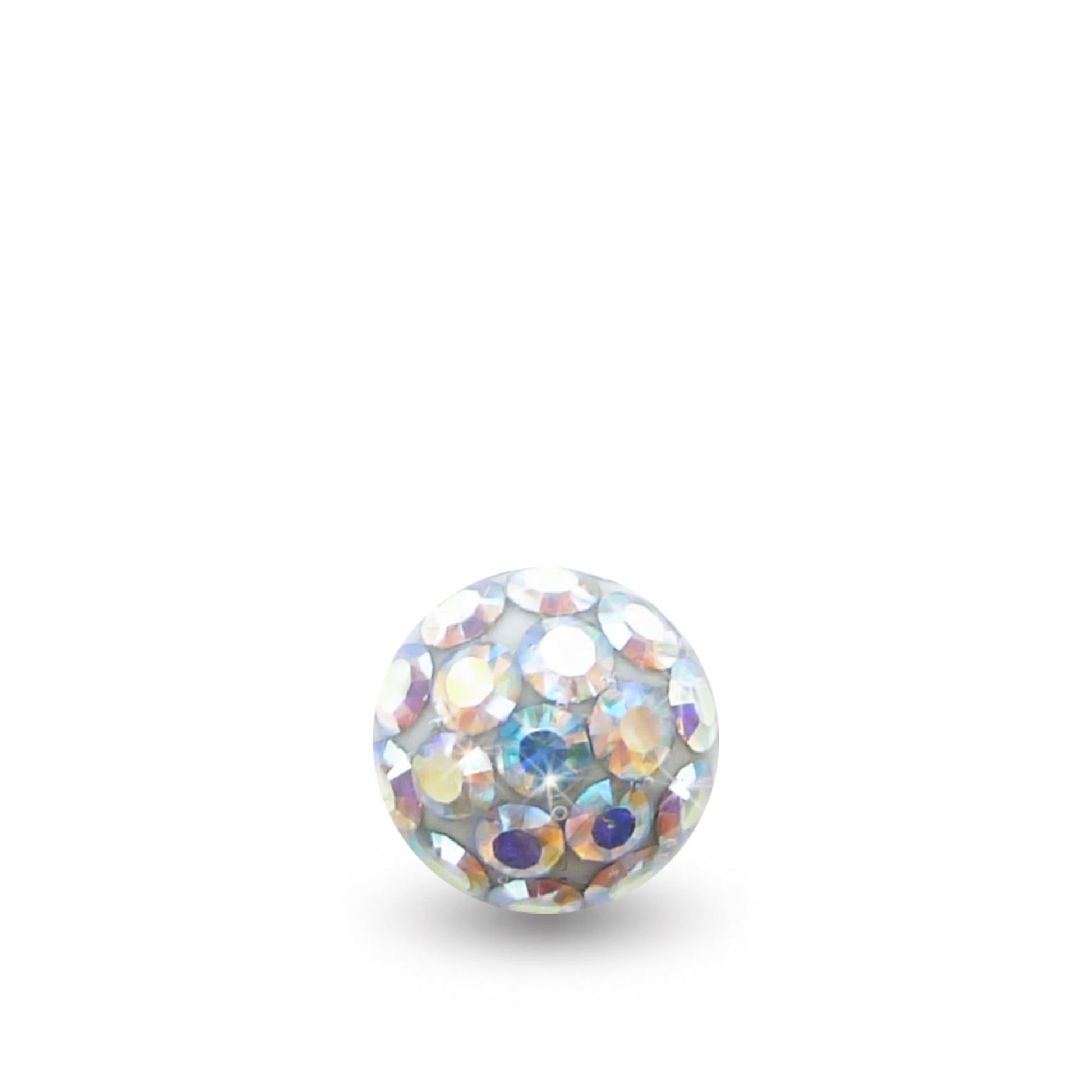 Boule de piercing à visser ornée de cristaux de Swarovski (irisé)