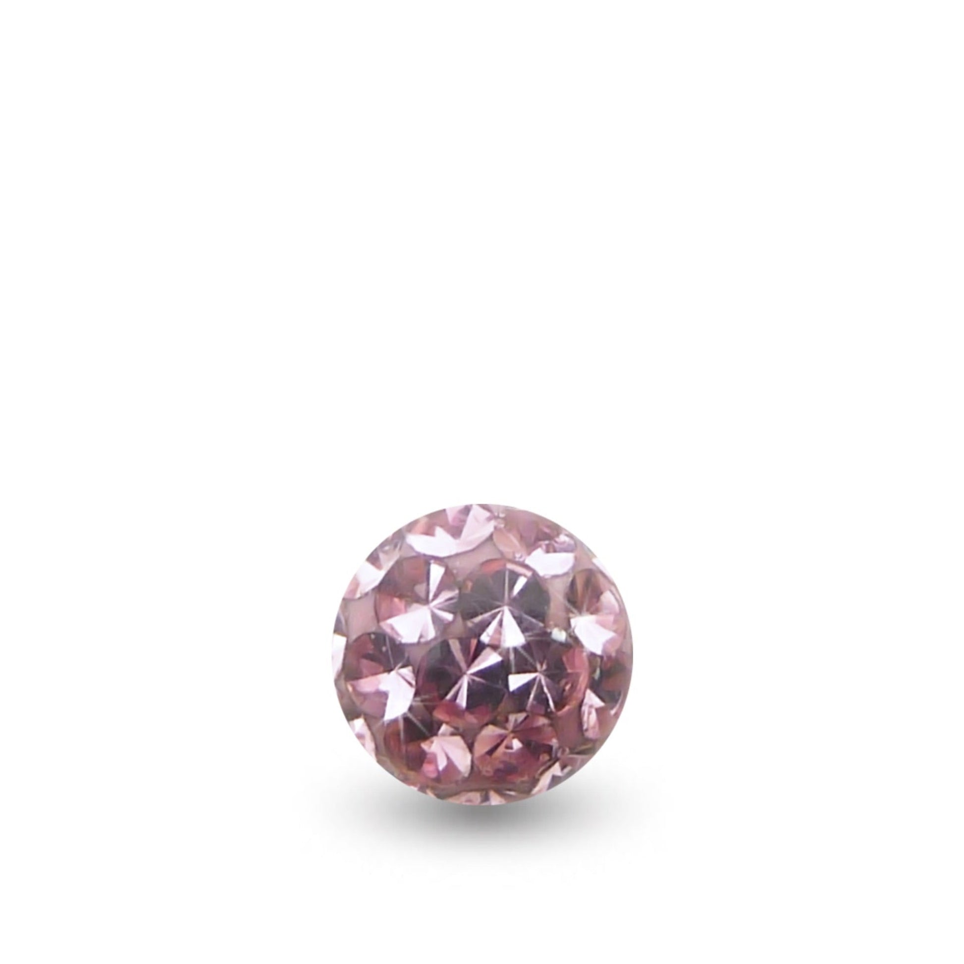 Boule de piercing à visser ornée de cristaux de Swarovski (rose clair)