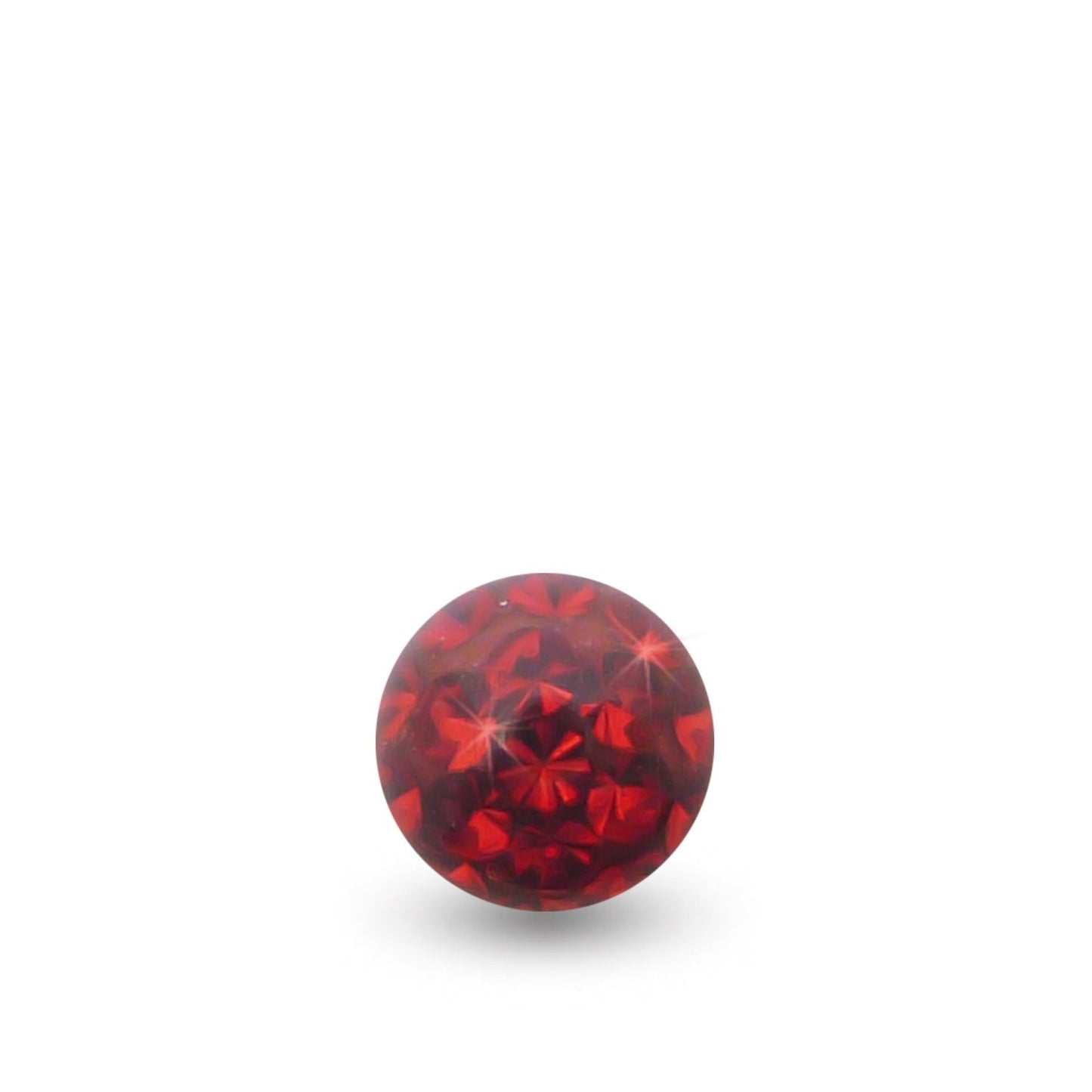 Boule de piercing à visser ornée de cristaux de Swarovski (rouge)