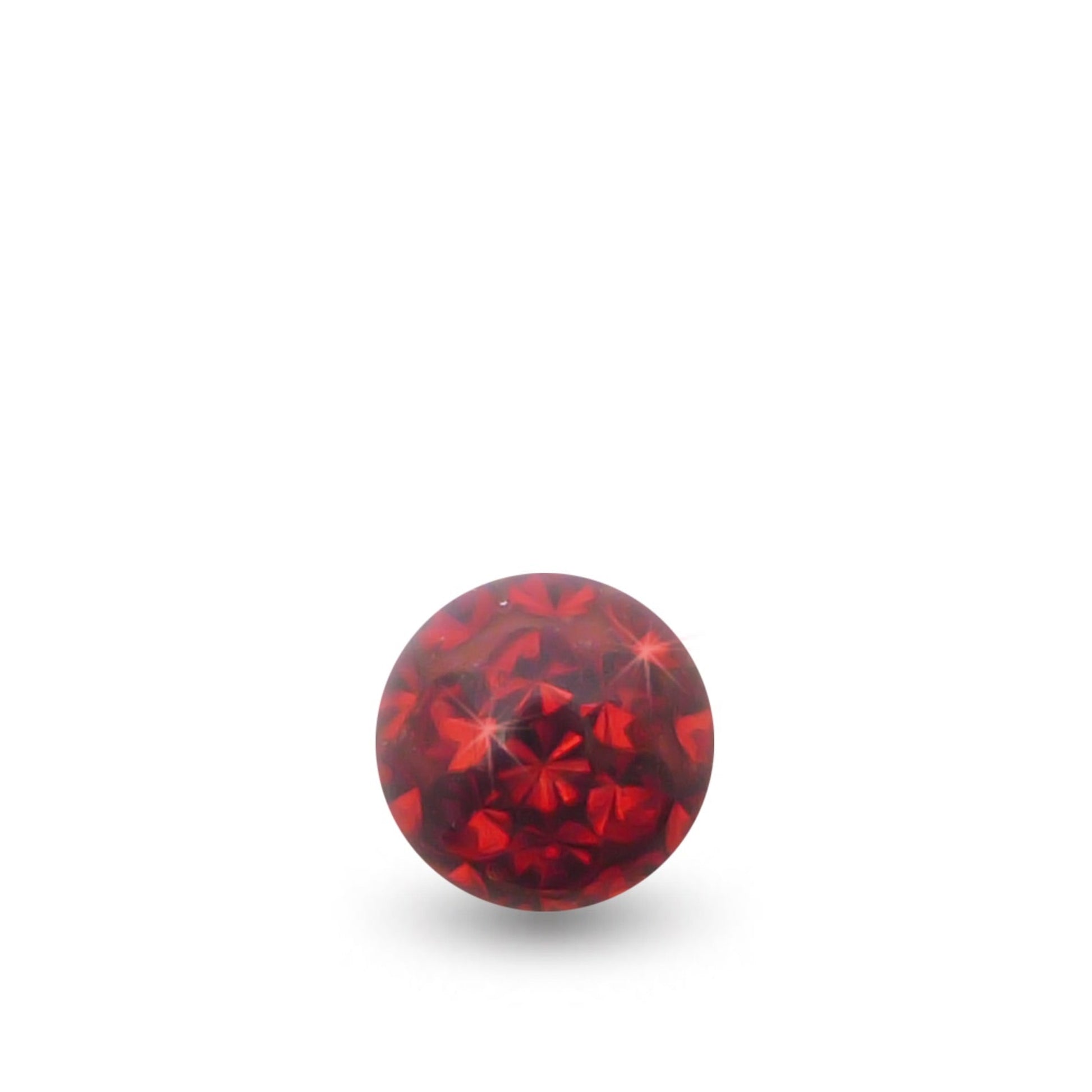 Boule de piercing à visser ornée de cristaux de Swarovski (rouge)