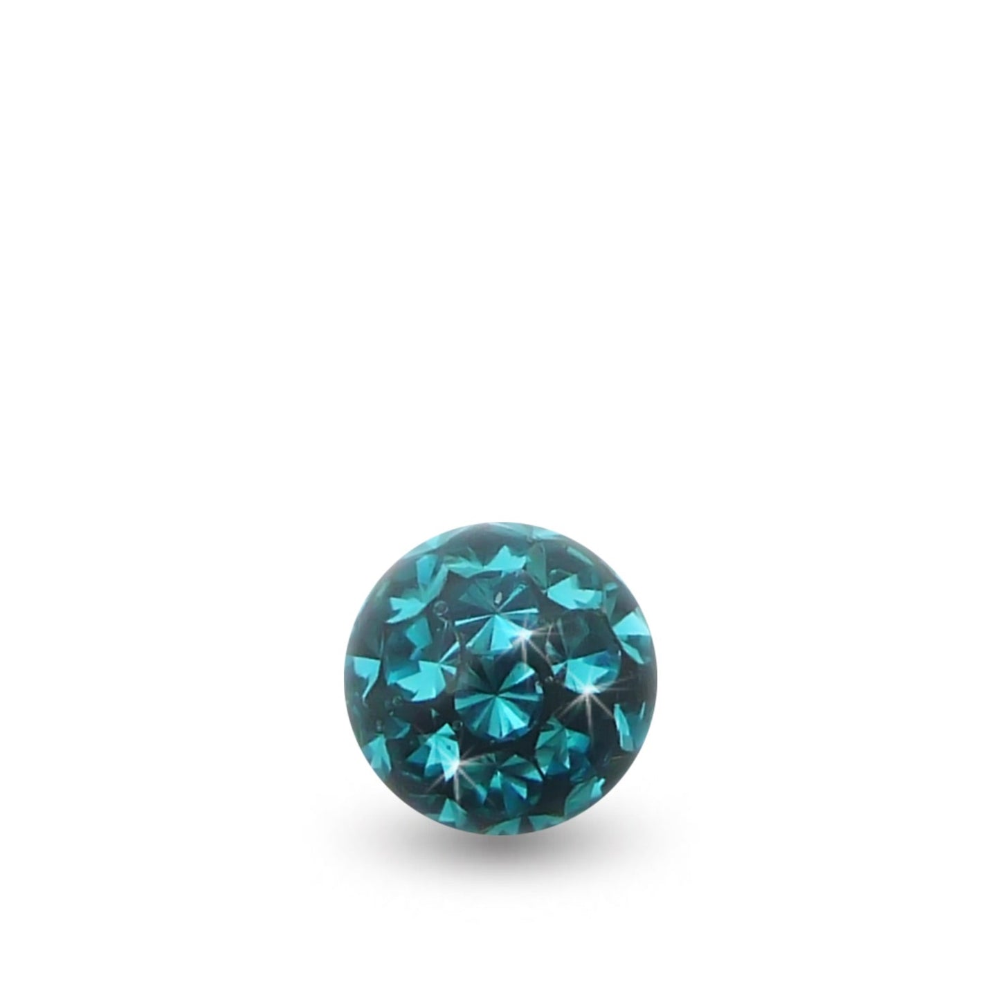 Boule de piercing à visser ornée de cristaux de Swarovski (turquoise)