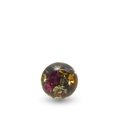 Boule de piercing avec Cristal Premium multicolore (à visser sur barre en 1,6mm)