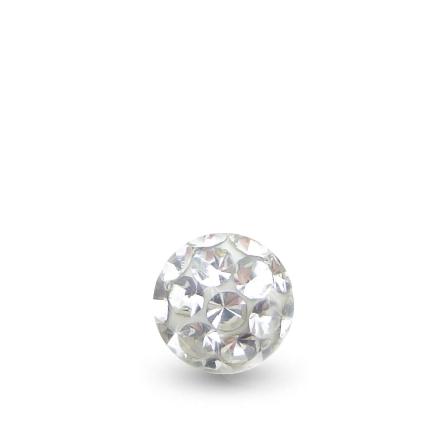 Boule de piercing à visser ornée de cristaux premium(blanc)