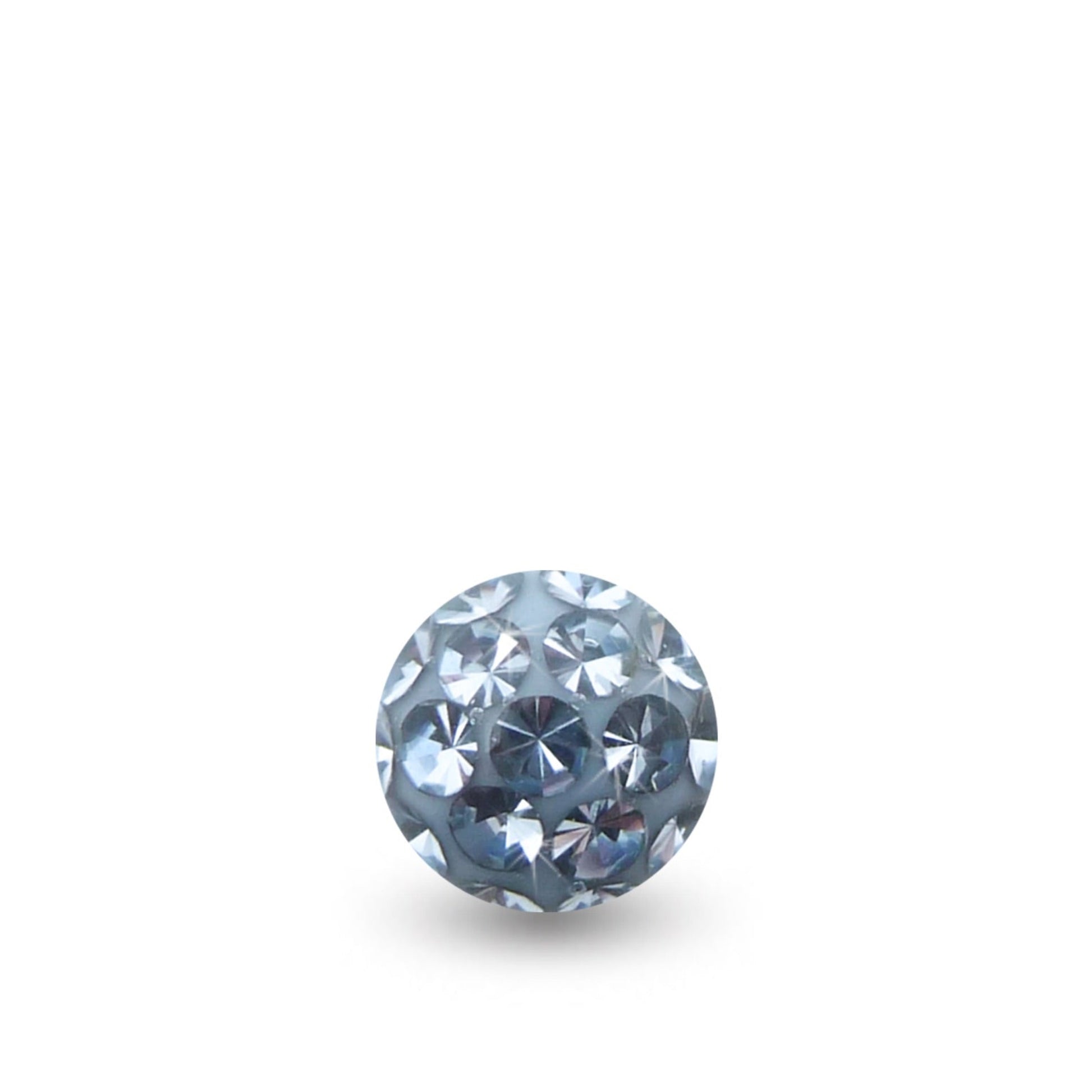 Boule de piercing à visser ornée de cristaux premium (bleu ciel)