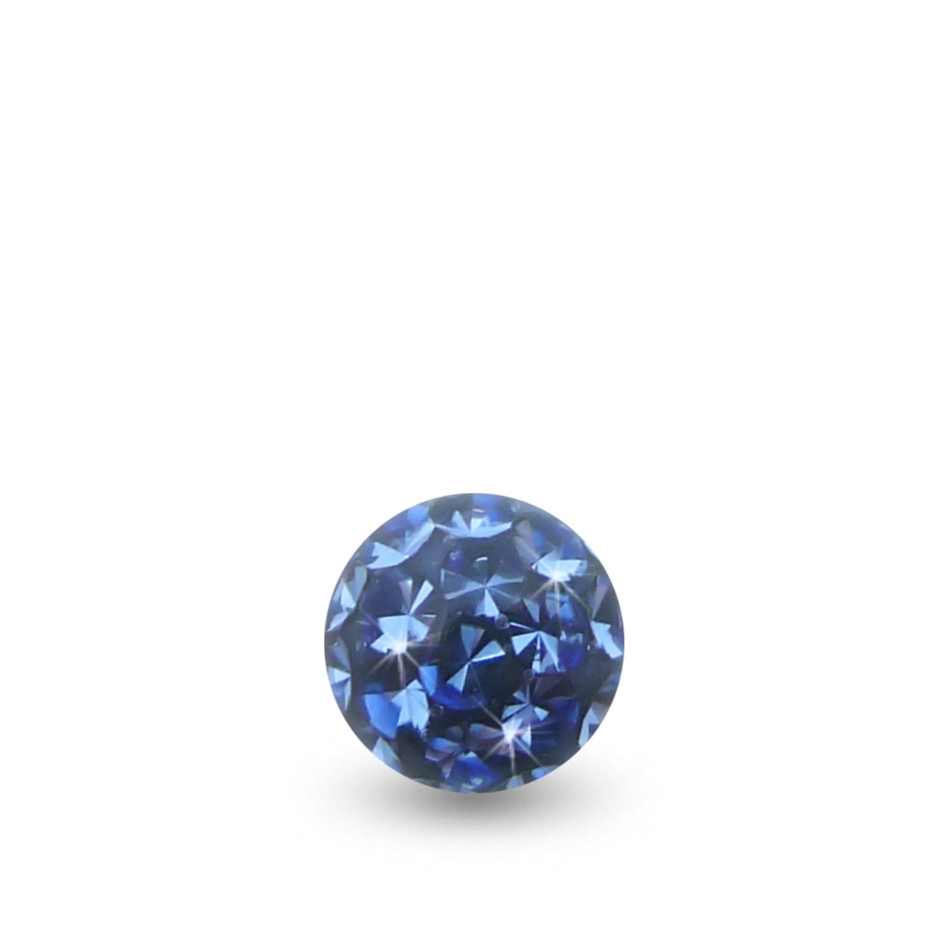 Boule de piercing à visser ornée de cristaux premium(bleu foncé)