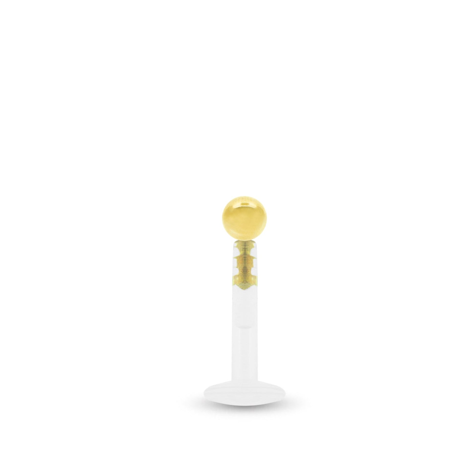 Piercing clipsable en or jaune 18 carats avec boule ronde polie