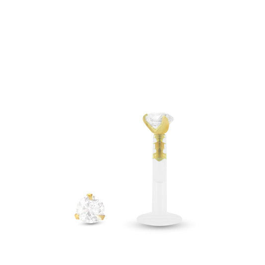 Piercing conch diamant 0,02 carat en or jaune 18 carats