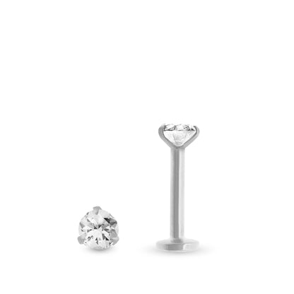 Piercing conch en or blanc 18 carats serti d’un diamant 0,10 carat vissable