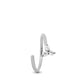 Piercing daith et rook anneau en or blanc 18 carats avec motif trèfle et zircon ouvert