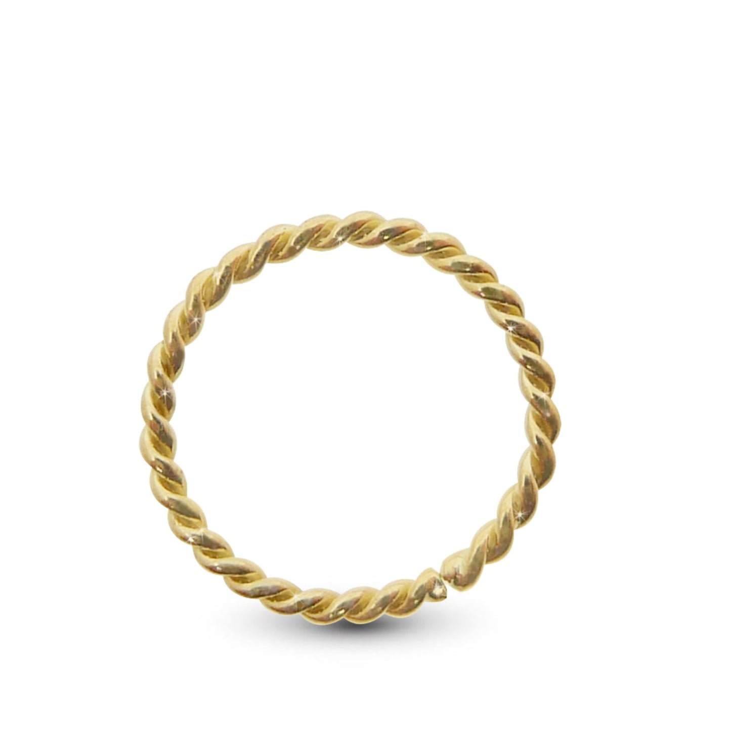 Piercing d’hélix en or jaune 18 carats présentant un anneau torsadé à écarter