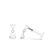 Piercing helix or blanc pendentif avec un oxyde de zirconium