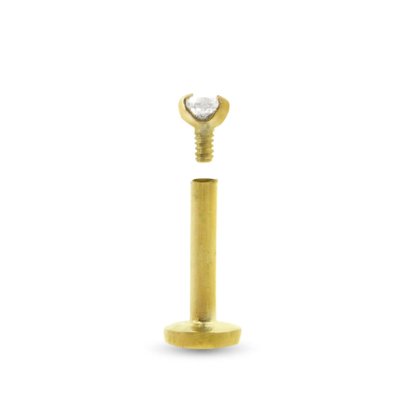 Piercing hélix or jaune avec oxyde de zirconium dévissé