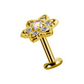 Piercing fleur vissable en or jaune