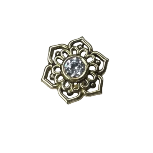 Piercing vissable fleur avec oxyde de zirconium