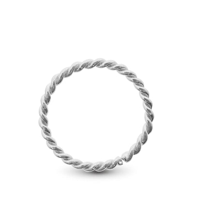 Anneau d’oreille en or blanc 18 carats avec finition torsadée à écarter