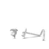 Piercing de nez dauphin en or blanc 18 carats