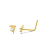 Piercing de nez dauphin en or jaune 18 carats finition polie barre pliée
