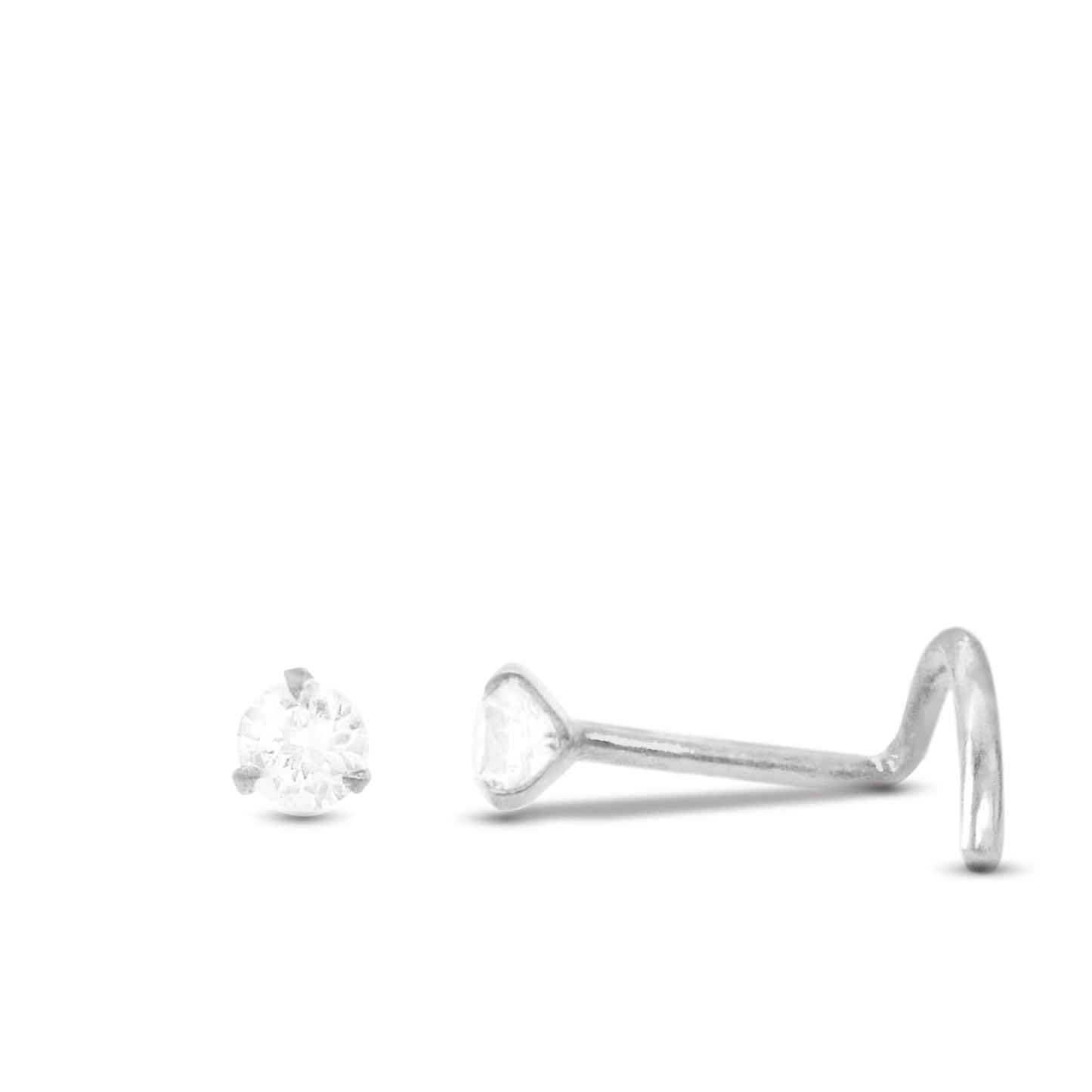 Piercing de nez diamant 0,10 carat en or blanc 18 carats