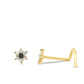 Piercing de nez fleur en or jaune 18 carats bijou en or massif