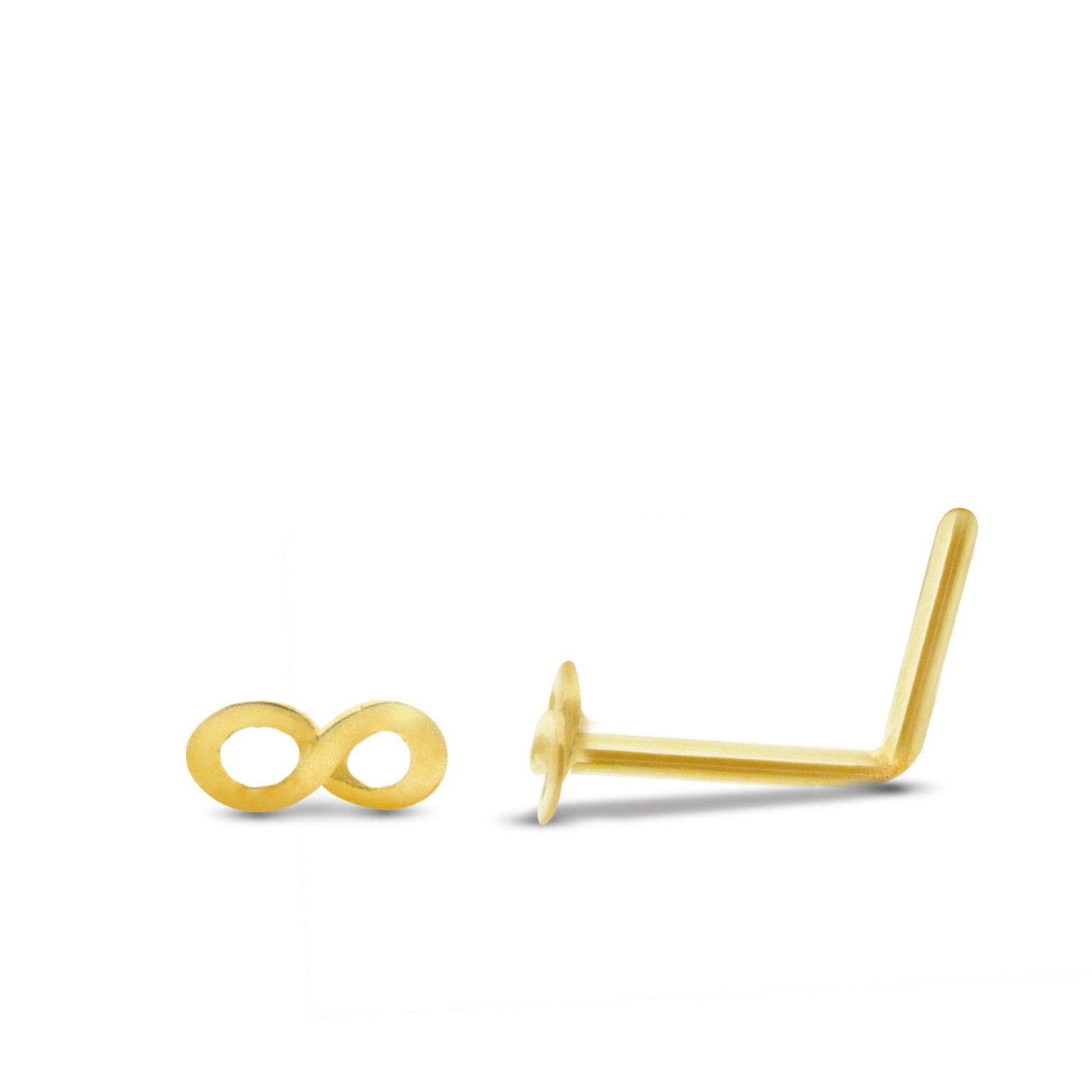 Piercing de nez infini en or jaune 18 carats bijou en or massif barre pliée