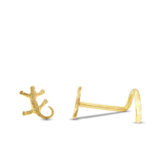 Piercing nez salamandre or jaune 18 carats
