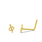 Piercing nez petit serpent or jaune 18 carats bijou or massif barre pliée