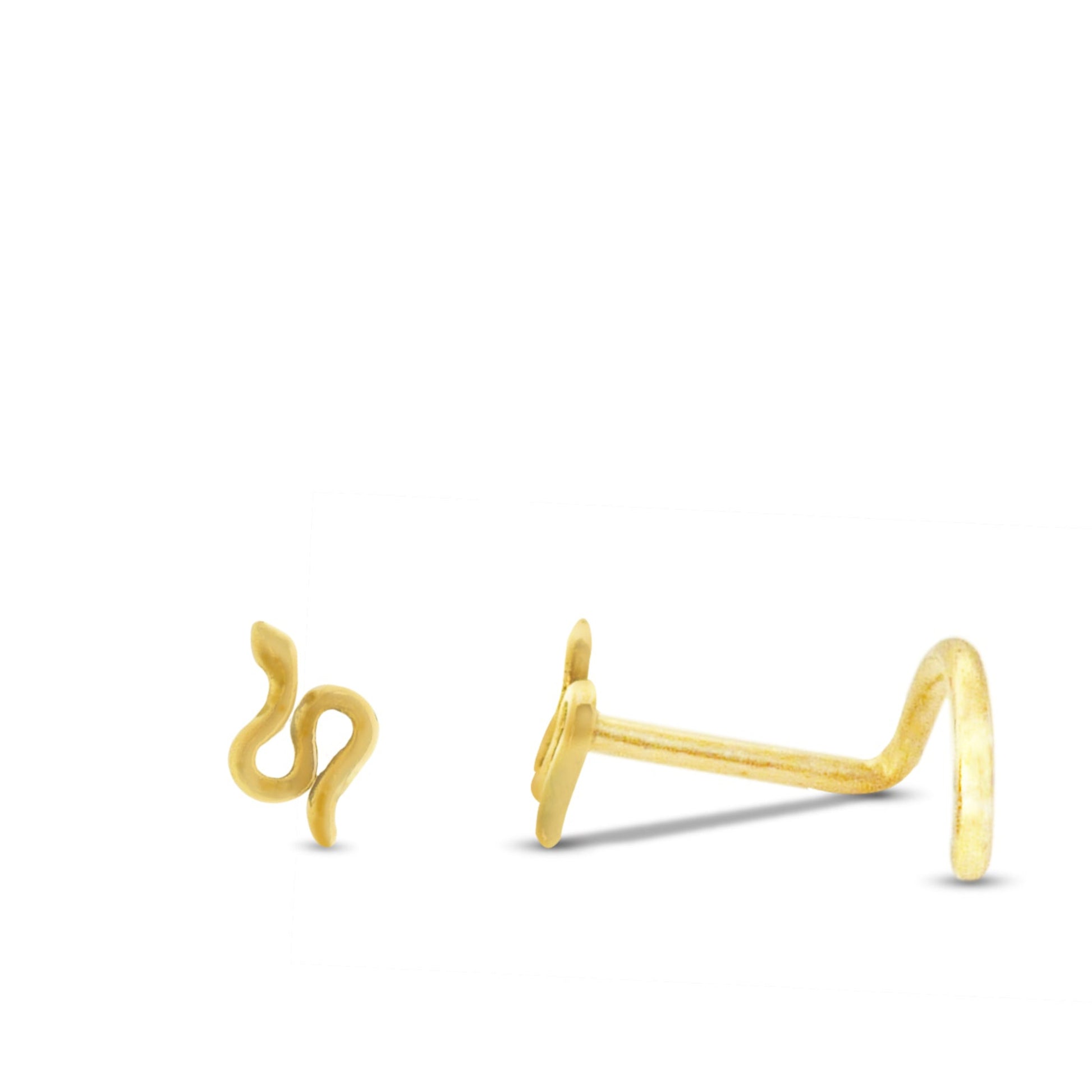 Piercing nez petit serpent or jaune 18 carats bijou or massif