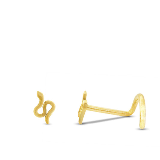 Piercing nez petit serpent or jaune 18 carats bijou or massif