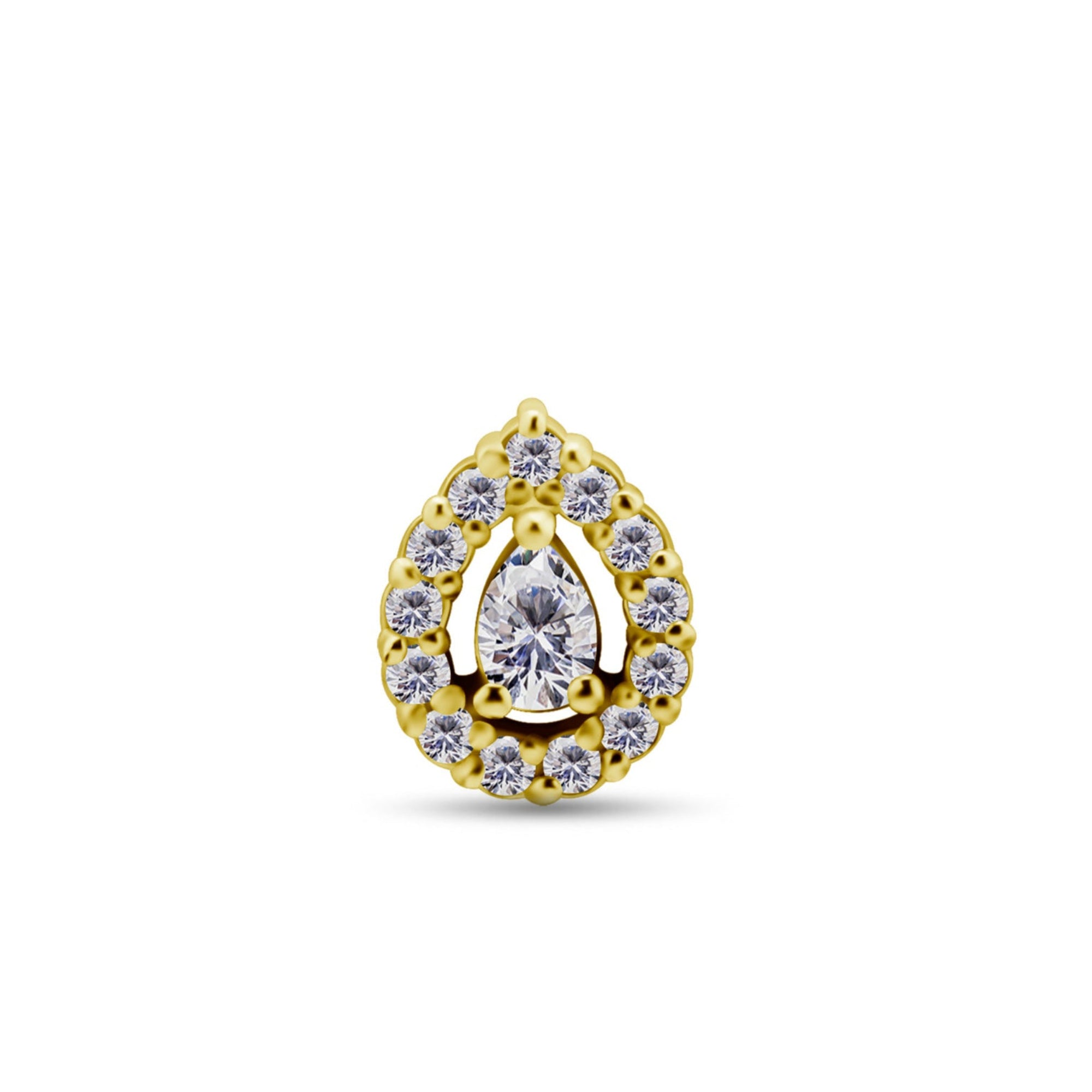 IO着用　SMALL MARKING 18K GOLD PIERCE 18k Yellow Gold Piercing - Sparkling Drop – Ezor piercings