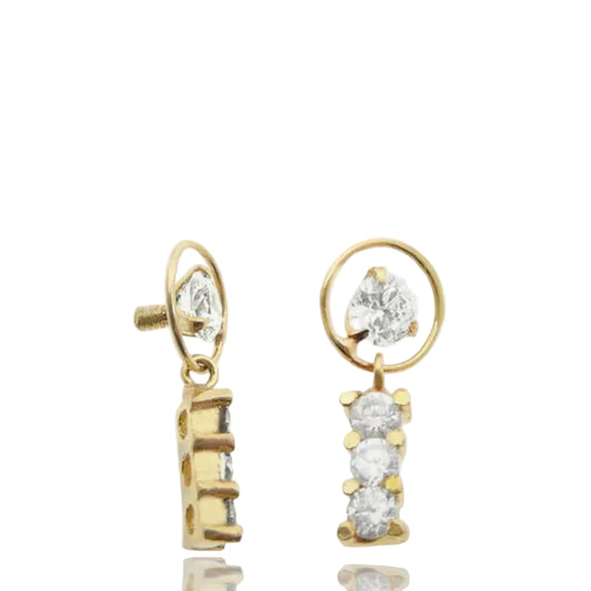 Piercing microdermal en or jaune 18 carats avec pendentif