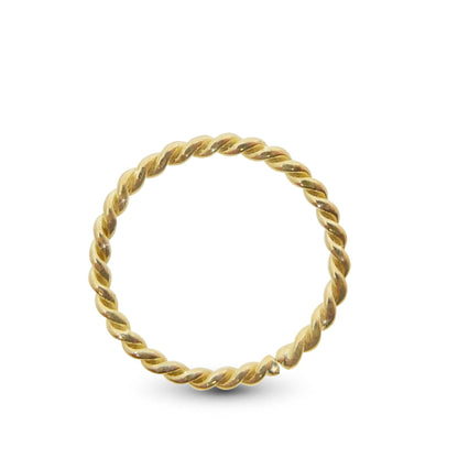 Piercing rook et daith en or jaune 18 carats avec anneau torsadé à écarter