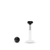 Piercing de tragus diamant noir 0,05 carats en or blanc