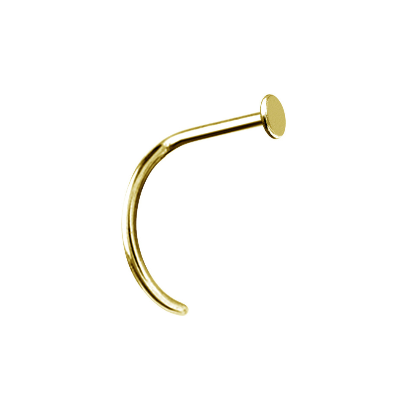 Piercing Nez en Or Jaune 18 Carats avec Disque Plat