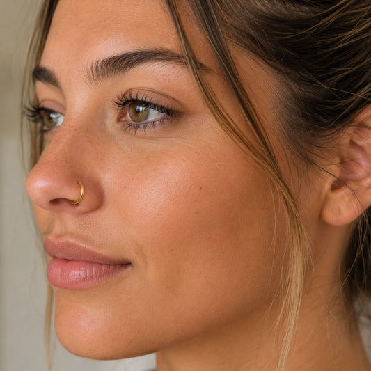 Piercing de nez anneau or jaune 18K à écarter
