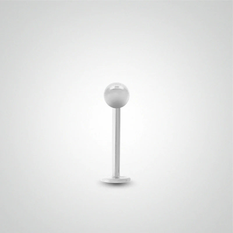 Piercing avec boule en or blanc