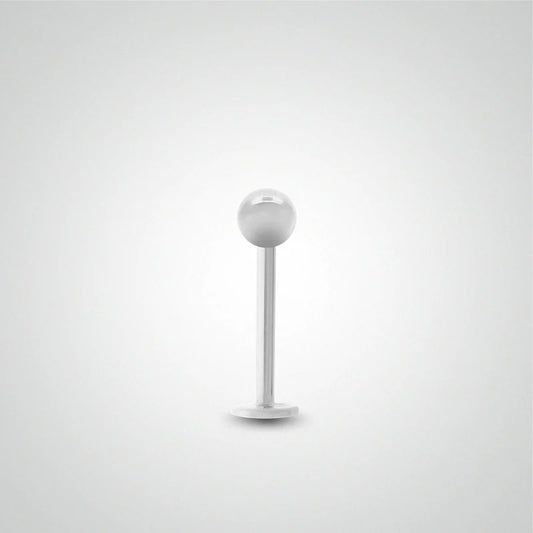 Piercing avec boule en or blanc