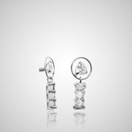 Piercing microdermal or blanc avec pendentif