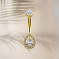 Piercing de nombril or jaune goutte d'eau