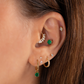 Piercing d'oreille losange avec zircon serti en or jaune