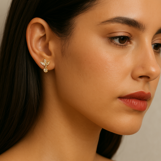 Piercing marquise avec pendentif brillant en or jaune