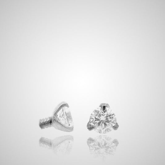 Piercing microdermal or blanc avec oxyde de ziconium