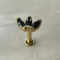 Piercing oreille or jaune 18 carats Orphéa noir