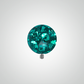 Yellow gold screw-on piercing with Swarovski crystal